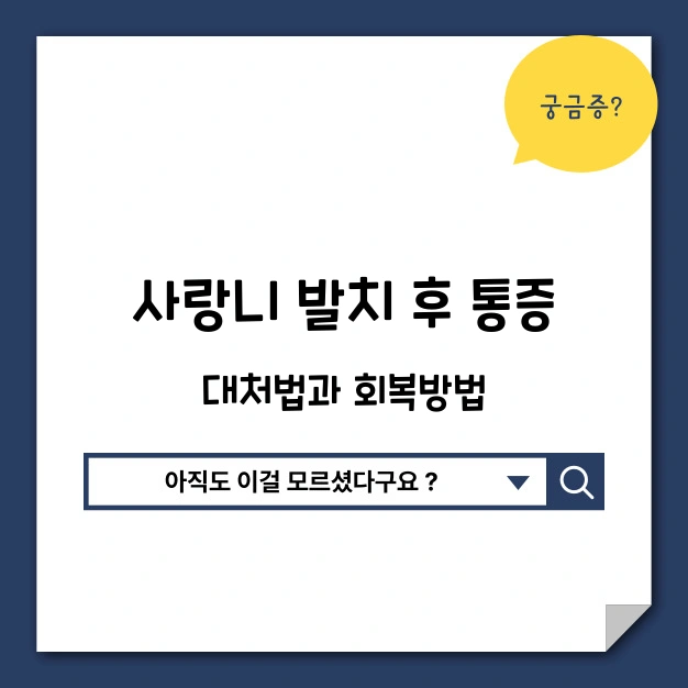 사랑니 발치 후 통증