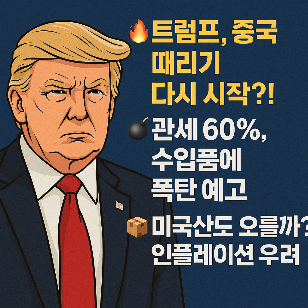 “트럼프 관세폭탄, 다시 시작되나? 중국산 60% 부과 예고!”