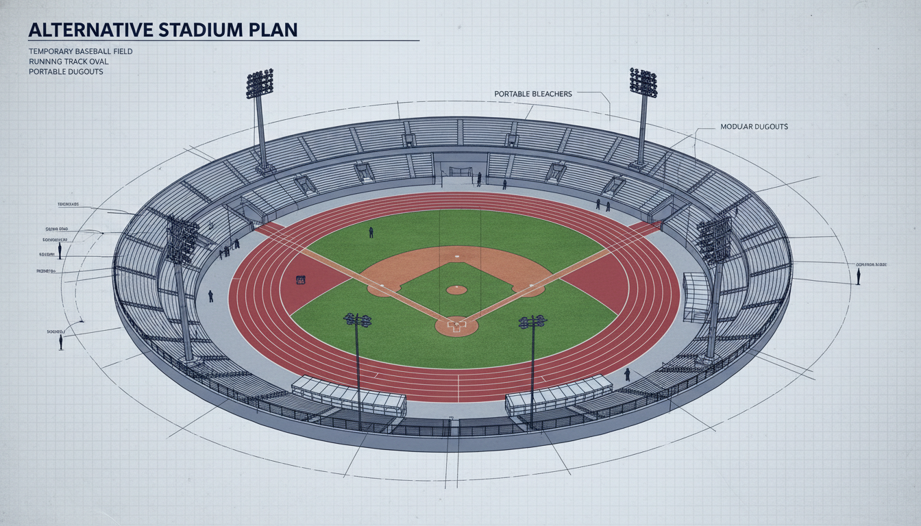 2027년부터 대체 구장으로 사용될 잠실주경기장의 야구장 개조 조감도