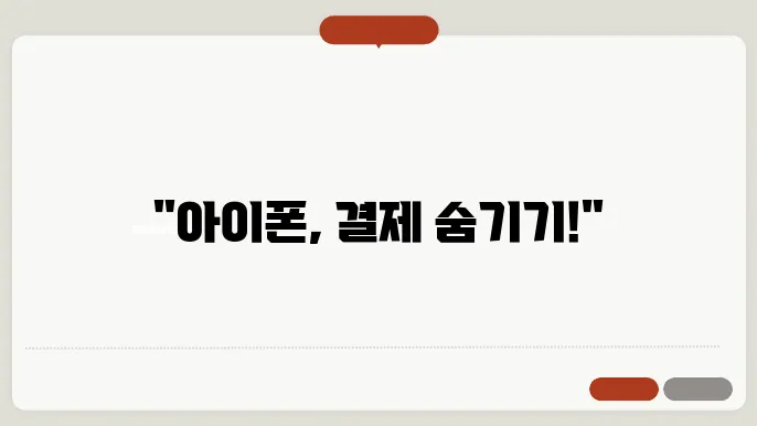 아이폰 결제 관리 후기