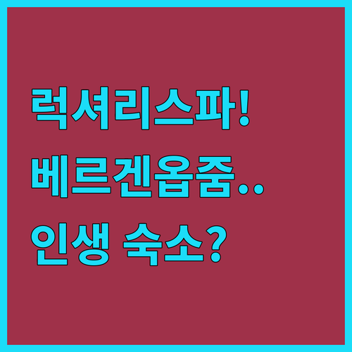숲속 힐링부터 럭셔리 스파까지 베르겐..