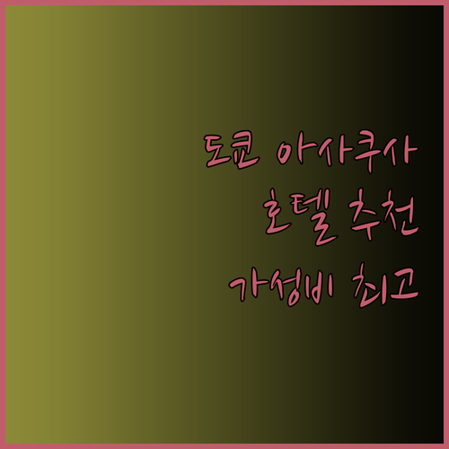 도쿄 아사쿠사 호텔 어디가 좋을까? 