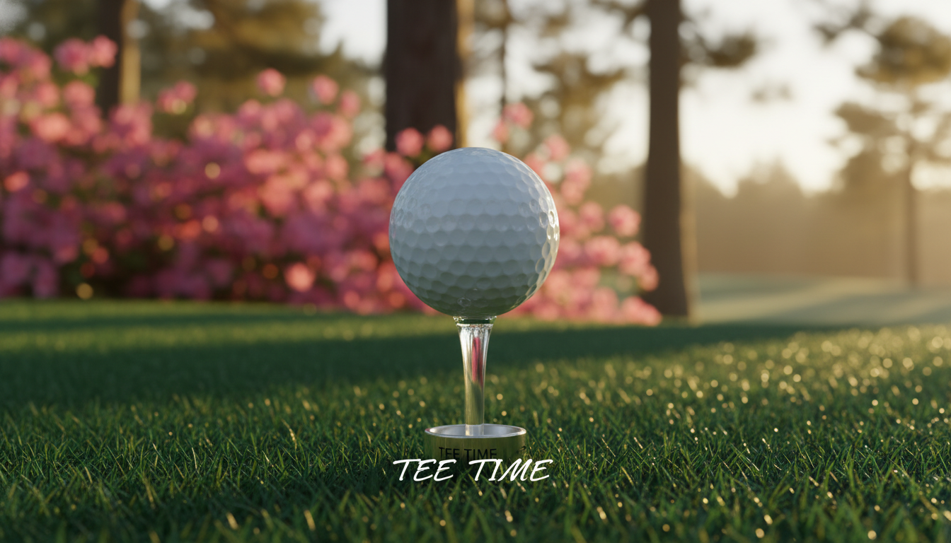 오거스타 내셔널 골프 클럽의 아침 티오프와 아름다운 철쭉 배경