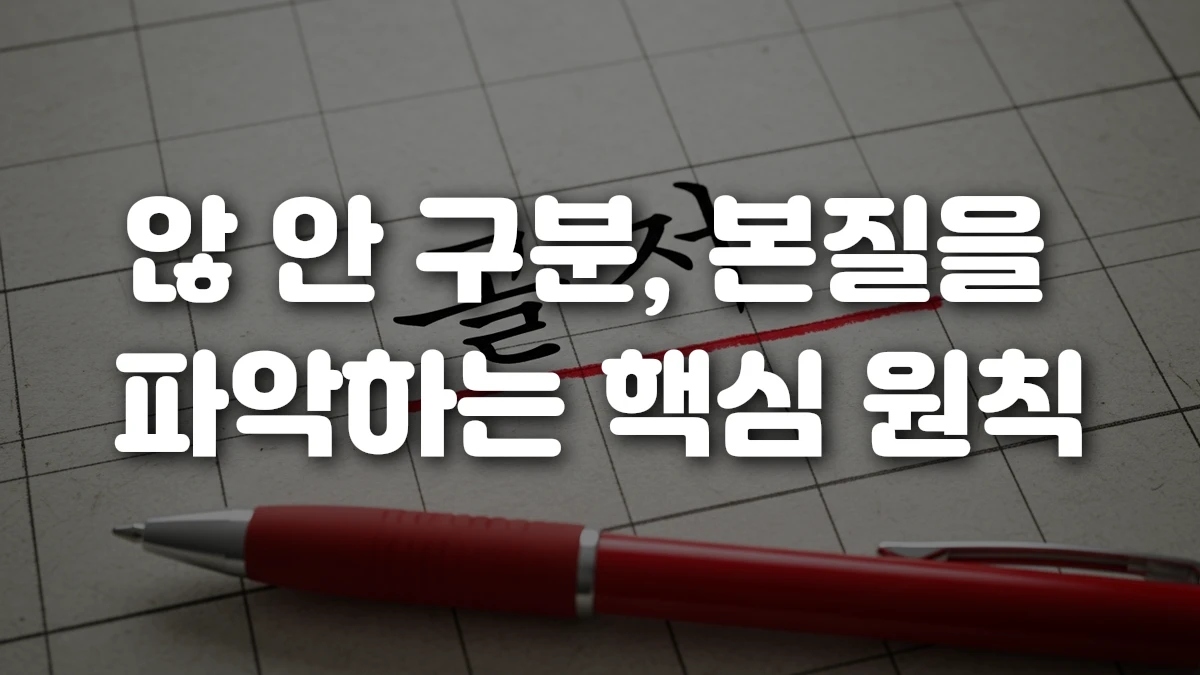 않 안 구분 본질을 파악하는 핵심 원칙