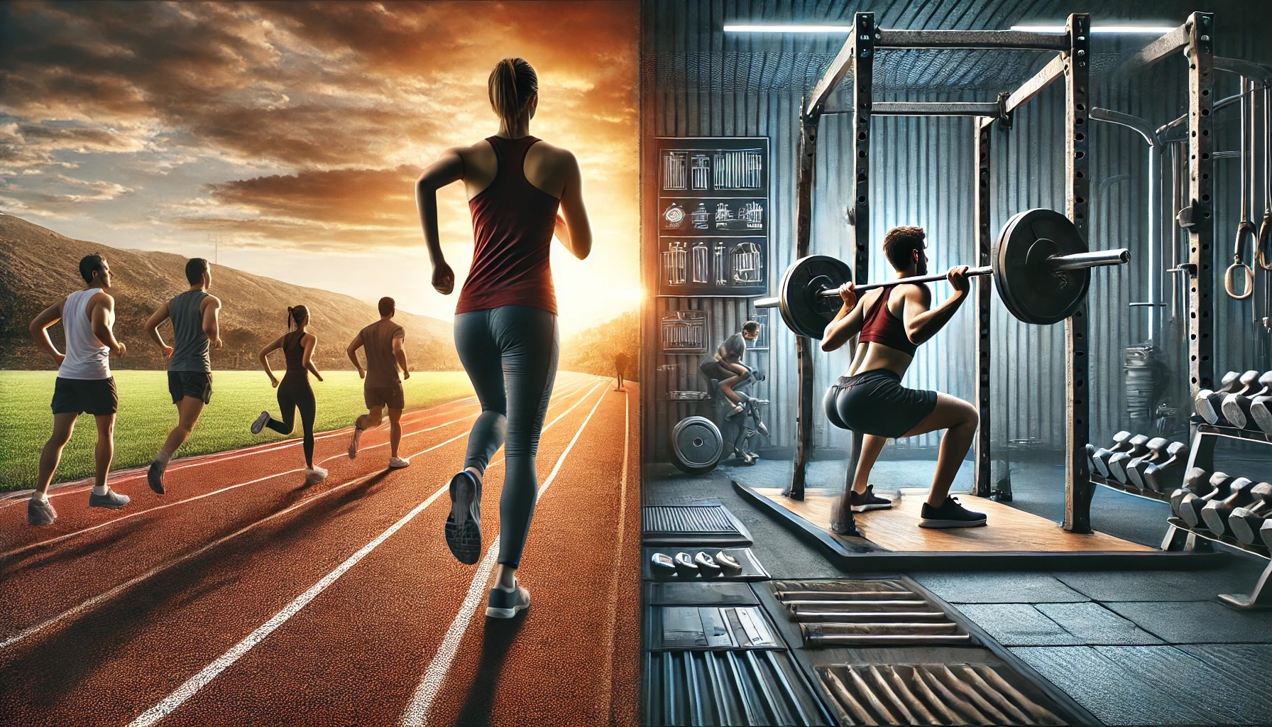 러닝과 근력 운동을 병행하는 모습을 보여주는 사진