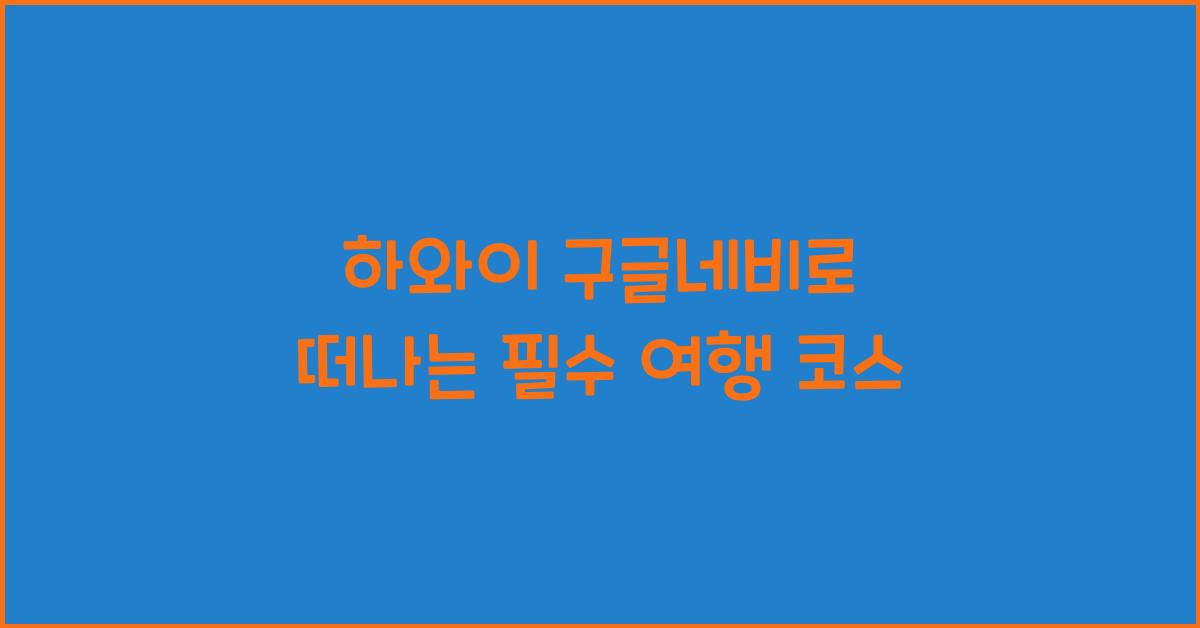 하와이 구글네비