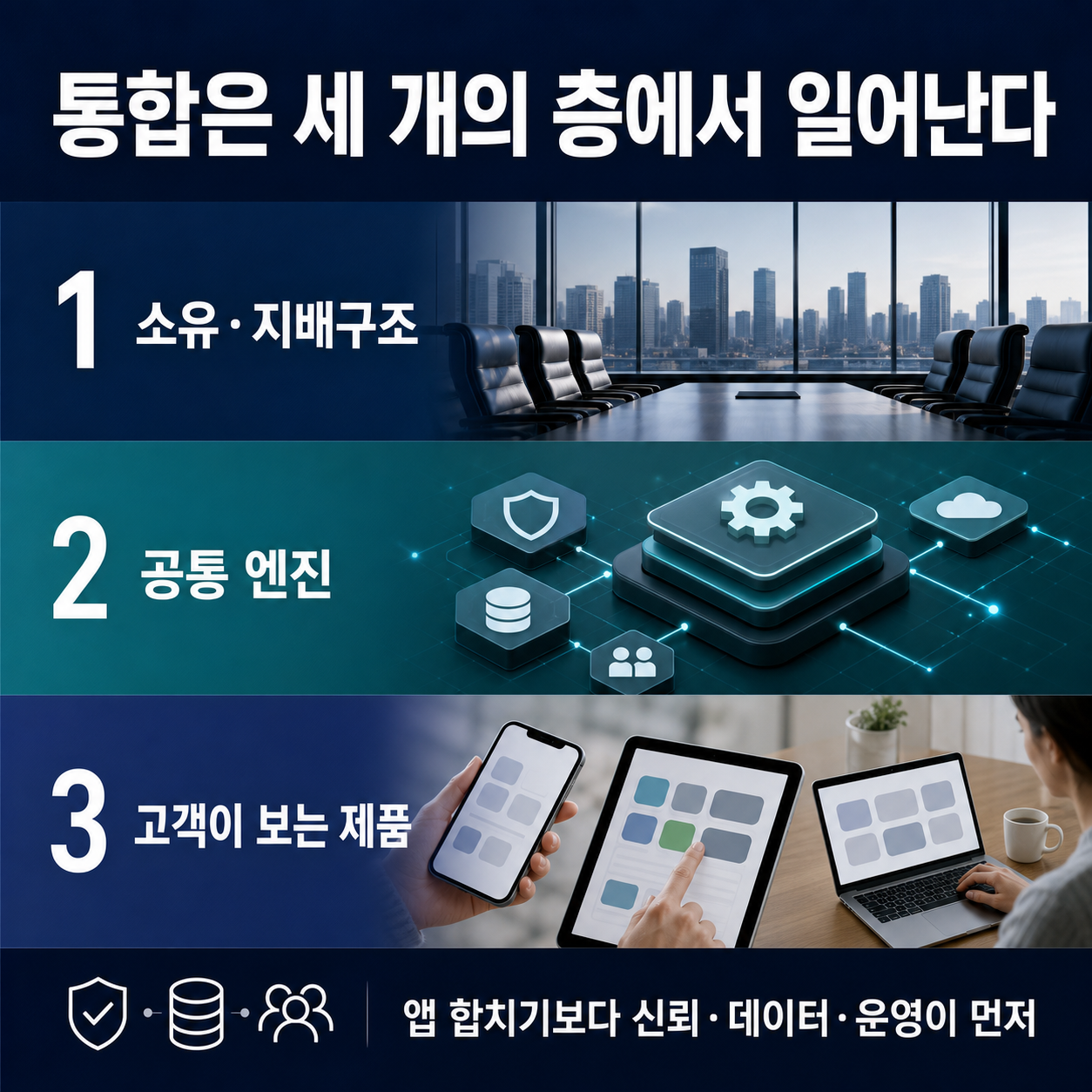 브랜드·앱·멤버십·데이터·조직의 통합 순서