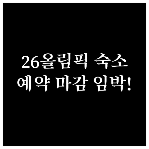 2026 동계올림픽 관람을 위한 등급..