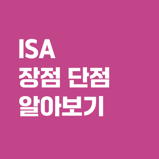 ISA 장점 단점