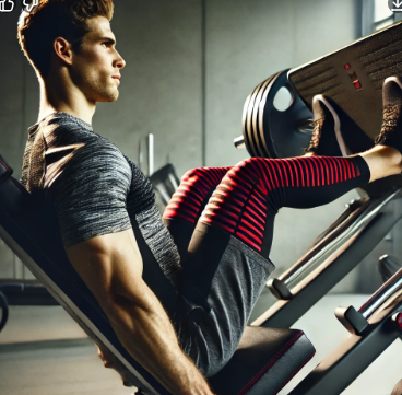 레그프레스를 하고 있는 남성