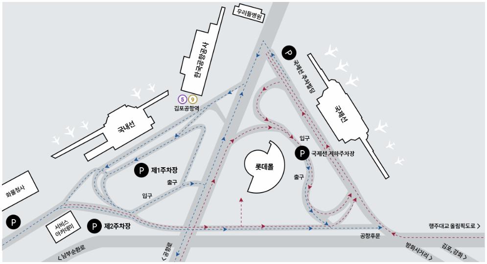 김포공항 주차장 전체 도면 이미지