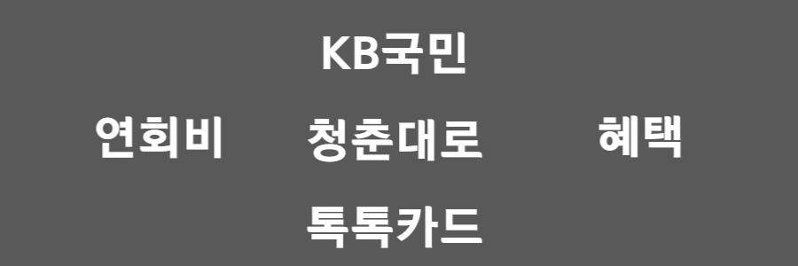 KB국민 청춘대로 톡톡카드