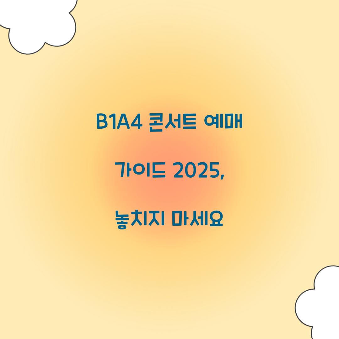 B1A4 콘서트 예매