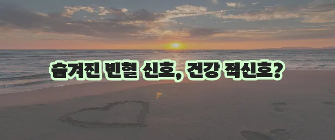 빈혈 정상 수치 및 예방, 치료 방법