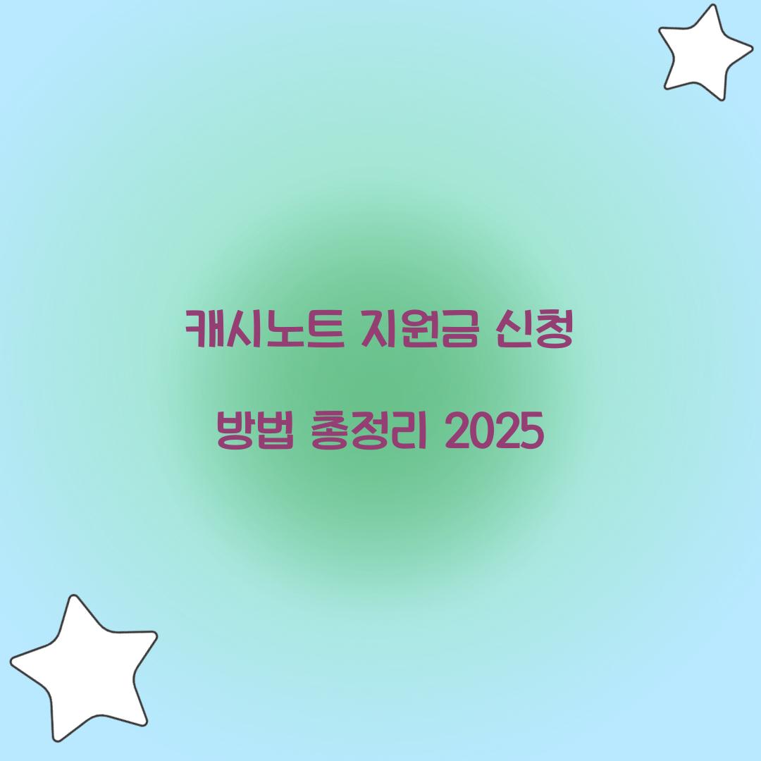 캐시노트 지원금