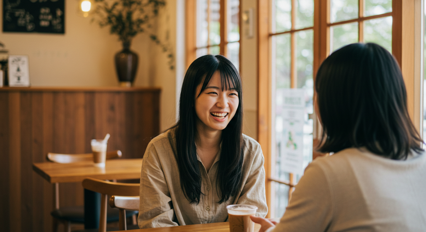 카페에서 대화하는 여성들