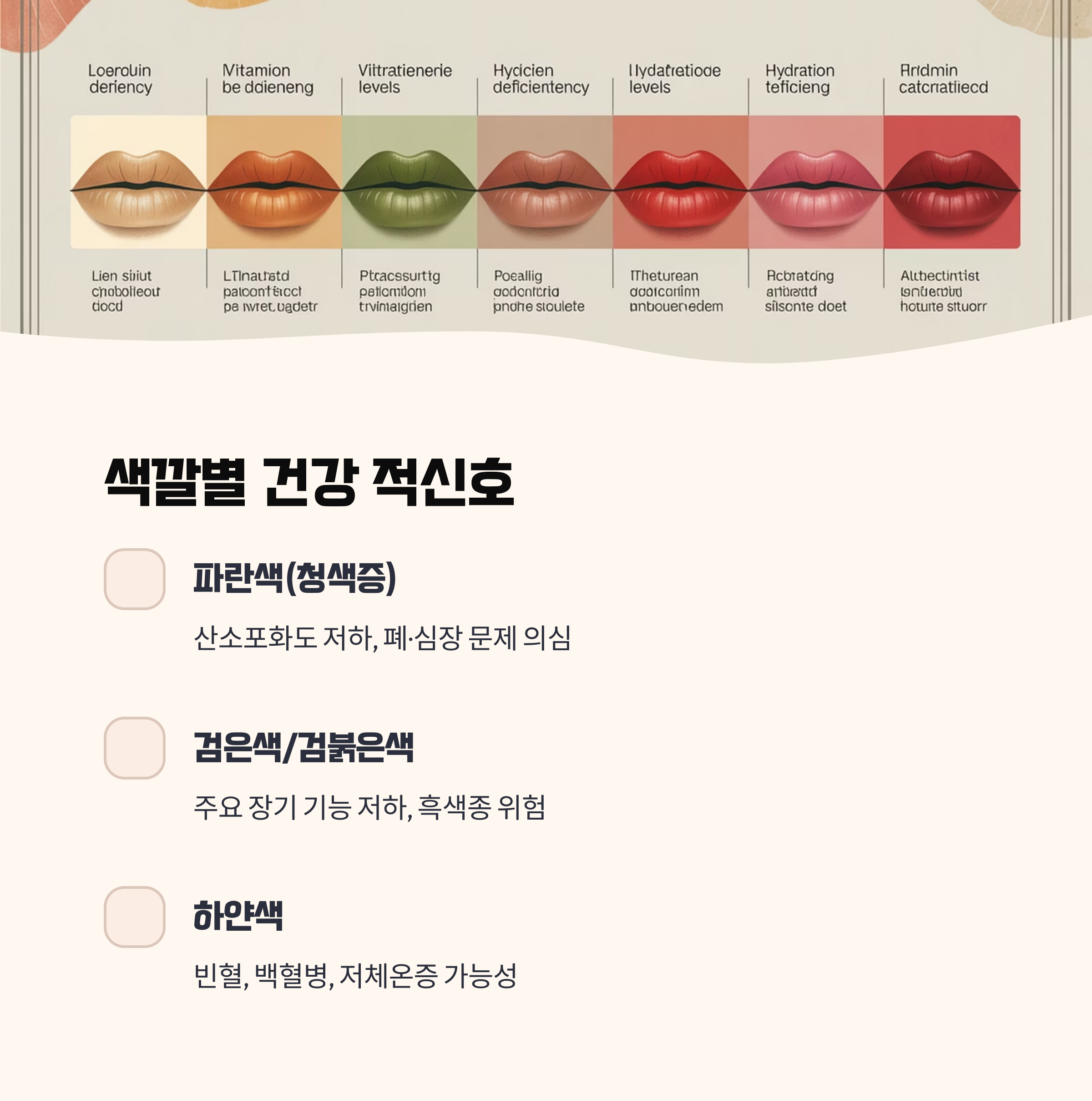 색깔별로 나타나는 건강 적신호는?