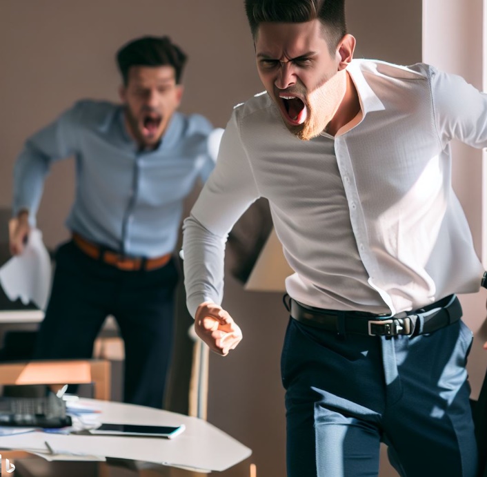 버럭 화를 내는 남자(made by Bing)