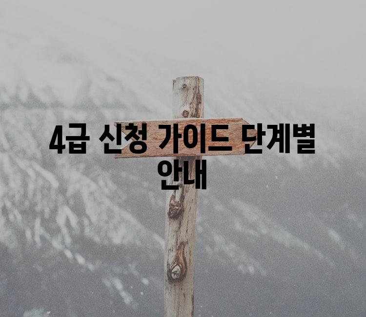 4급 신청 가이드 단계별 안내