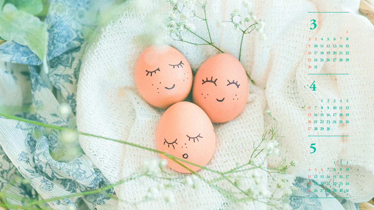 03 부활절 계란 B - 2025년4월 노트북배경화면