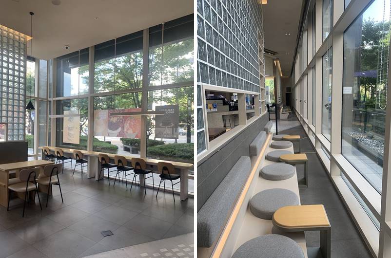 입구쪽 자리 및 창가자리