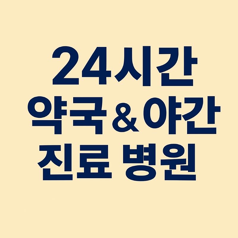 24시간 약국 &amp; 야간 진료 병원 – 응급 대비용 정보