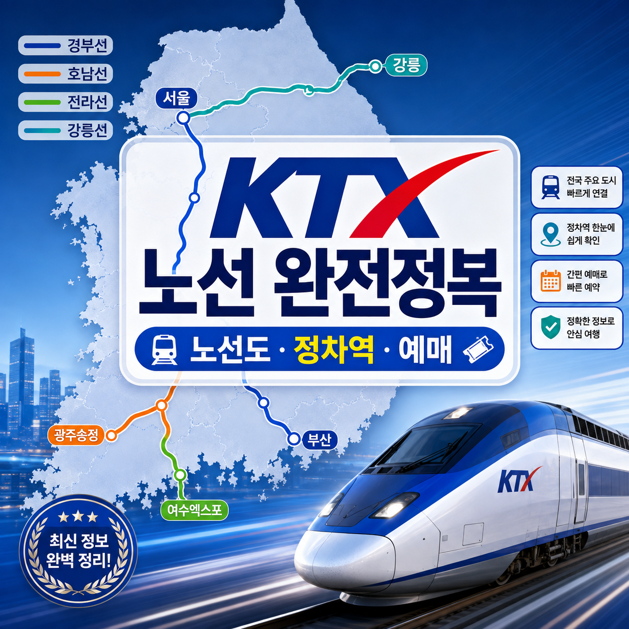 KTX 노선 완전정복 (노선도, 정차역, 예매)