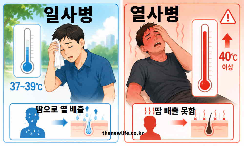 일사병 열사병 차이점 체온