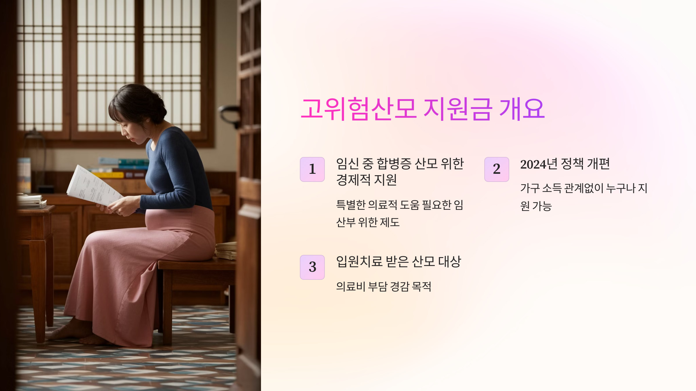 고위험산모 지원금 개요