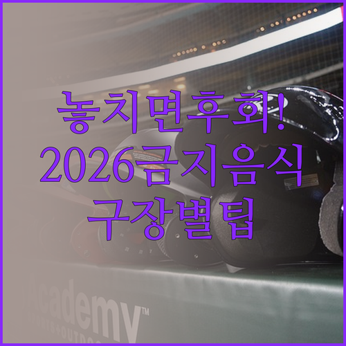 2026년 야구장 반입 금지 음식과 ..