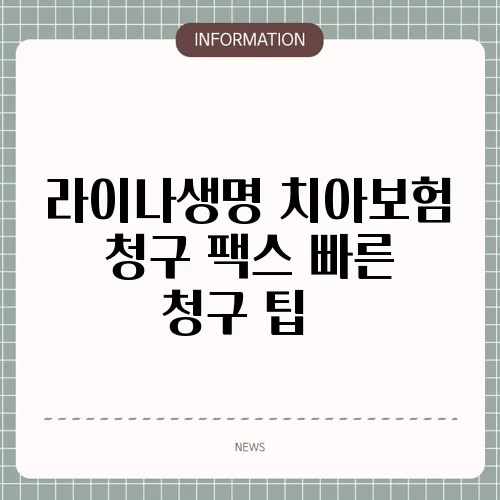 라이나생명 치아보험 청구 팩스 빠른 청구 팁 📨