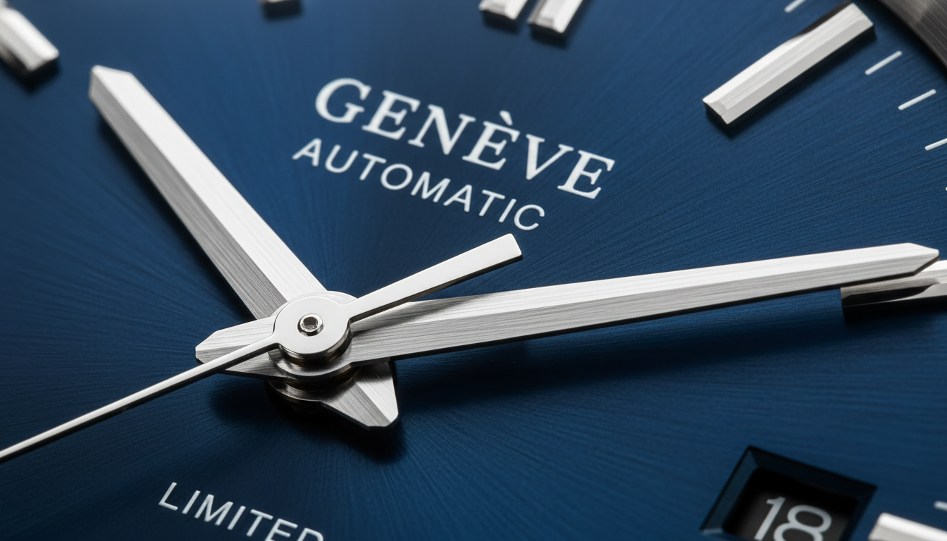 화제가 된 오타니 명품 시계의 다크 블루 다이얼 클로즈업 및 한정판 디테일