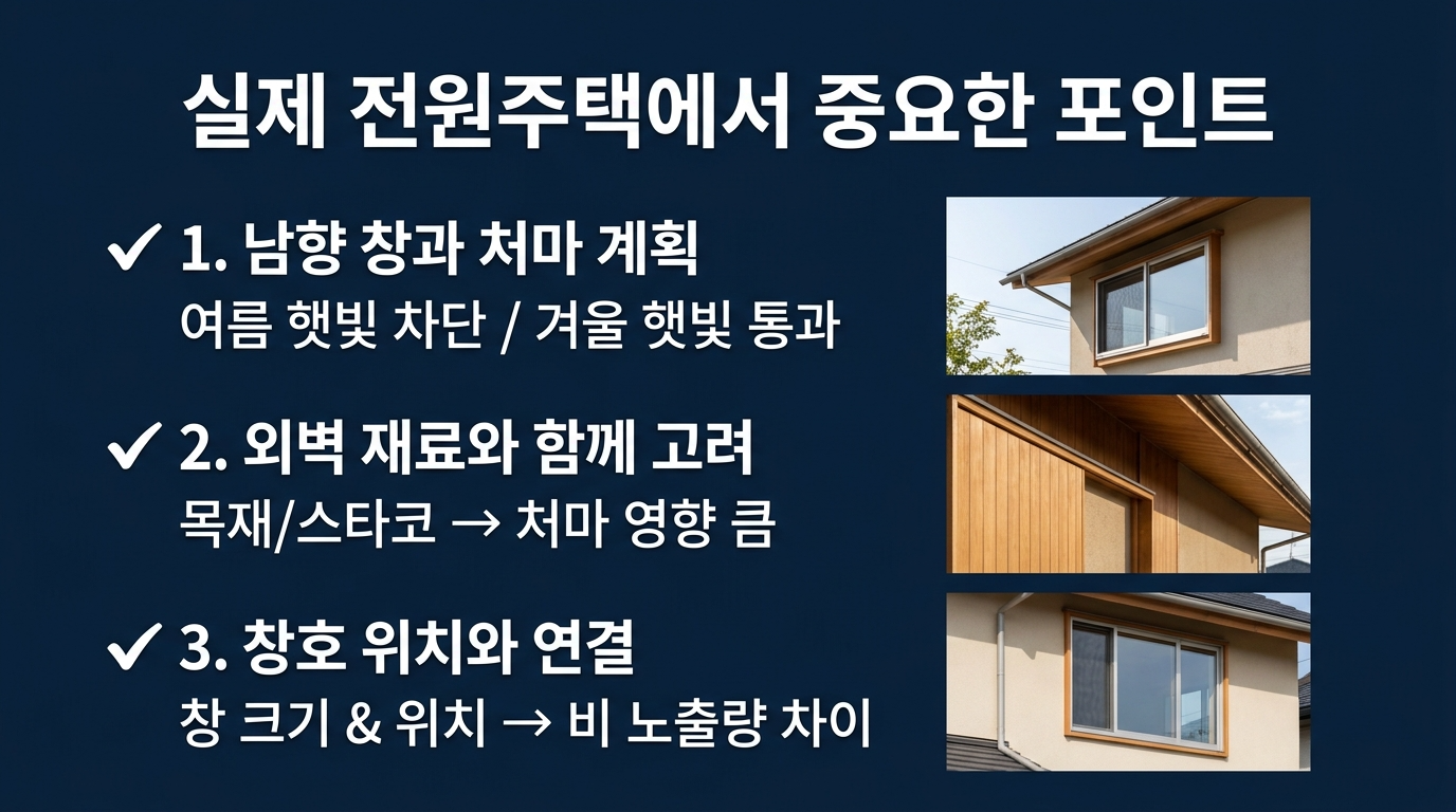 실제 전원주택에서 중요한 포인트