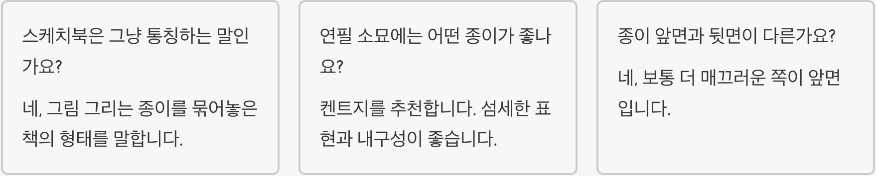 8절지 스케치북, 도화지, 켄트지&hellip; 종류별 특징