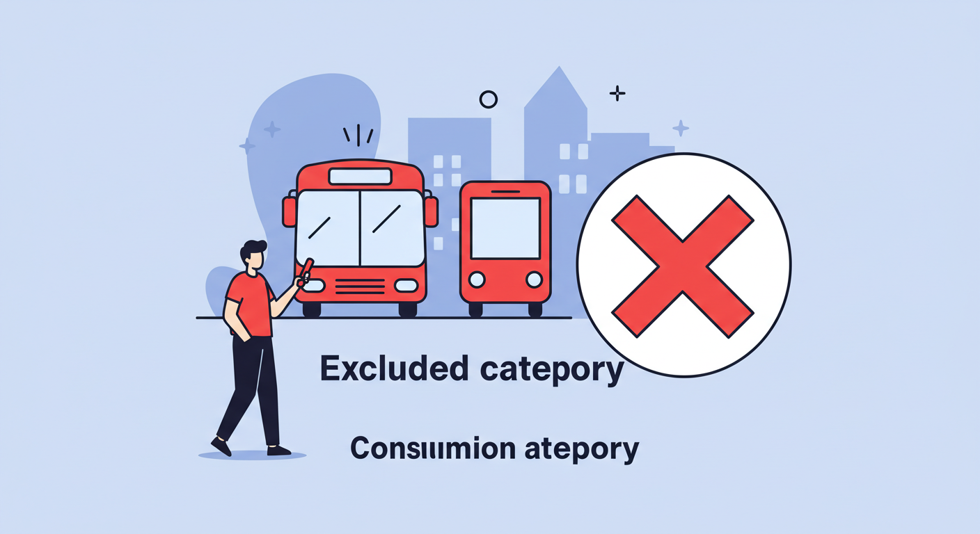 버스 및 지하철 요금은 소비쿠폰 환급 제외 항목임을 나타내는 이미지
