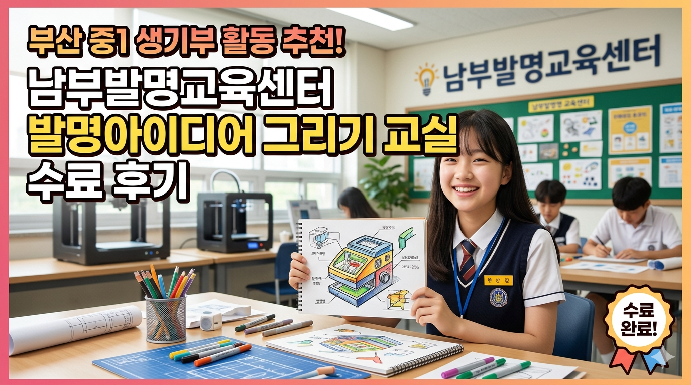 부산 중1 생기부 활동 추천｜남부발명교육센터 발명아이디어 그리기 교실 수료 후기