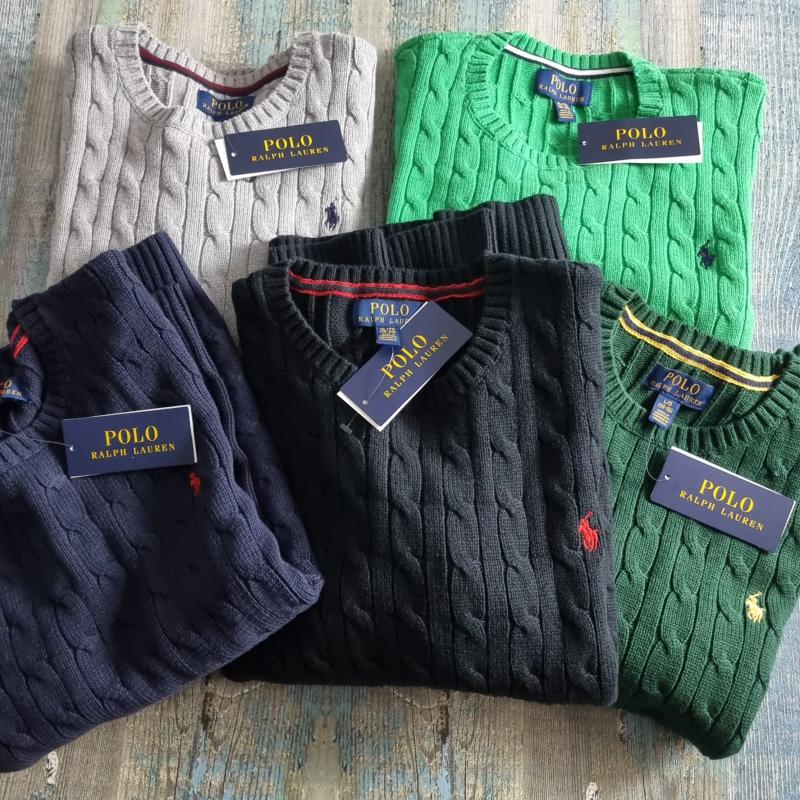 폴로 랄프로렌 보이즈 케이블 꽈배기 라운드 니트