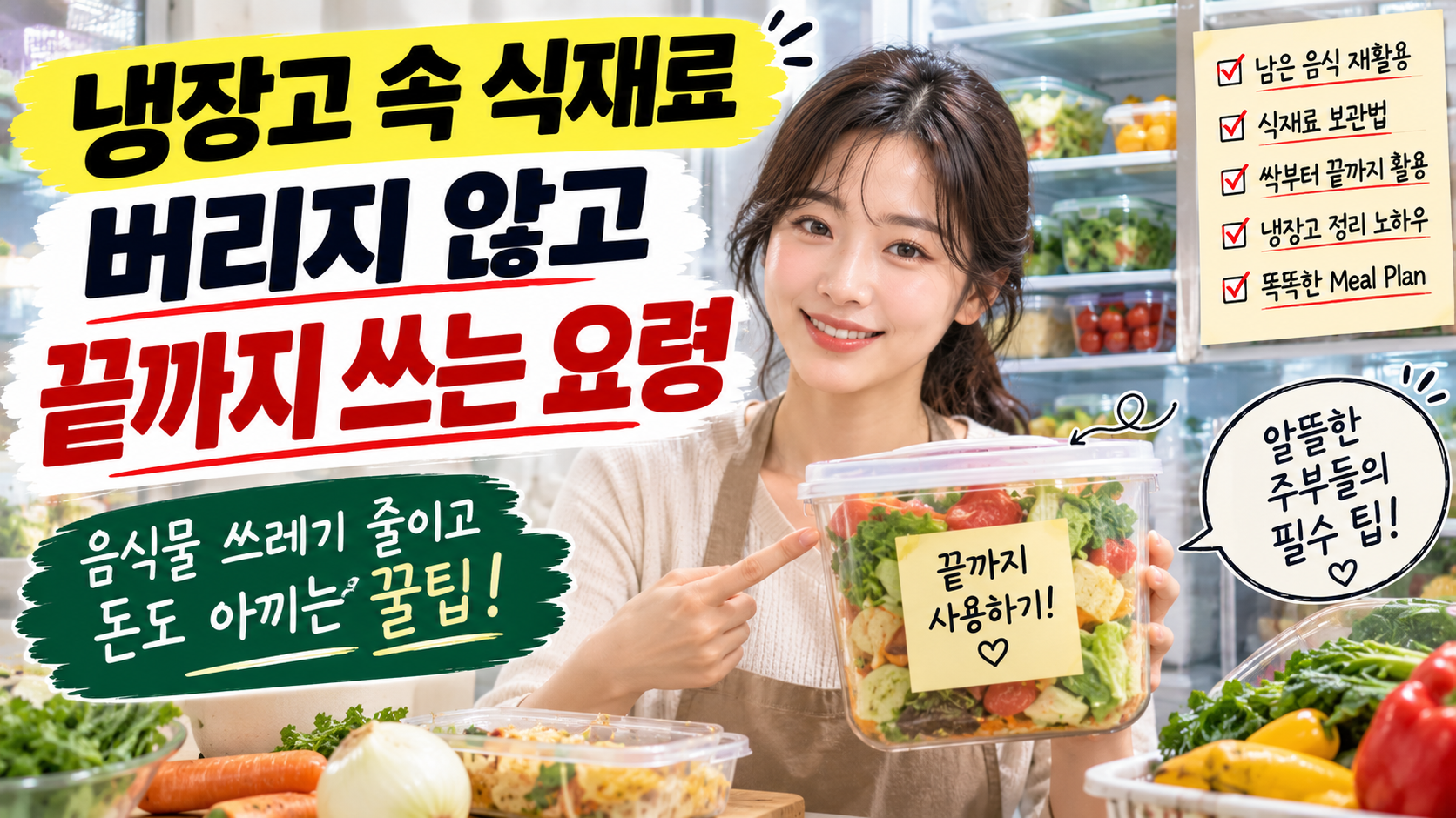 냉장고 속 식재료 버리지 않고 끝까지 아껴 쓰는 올바른 보관법 4가지