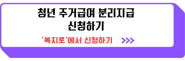 청년 주거급여 분리지급 신청자격, 신청방법 안내. 매월 20일 지급