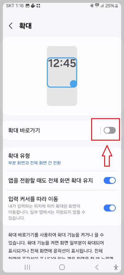 핸드폰 화면 확대 축소