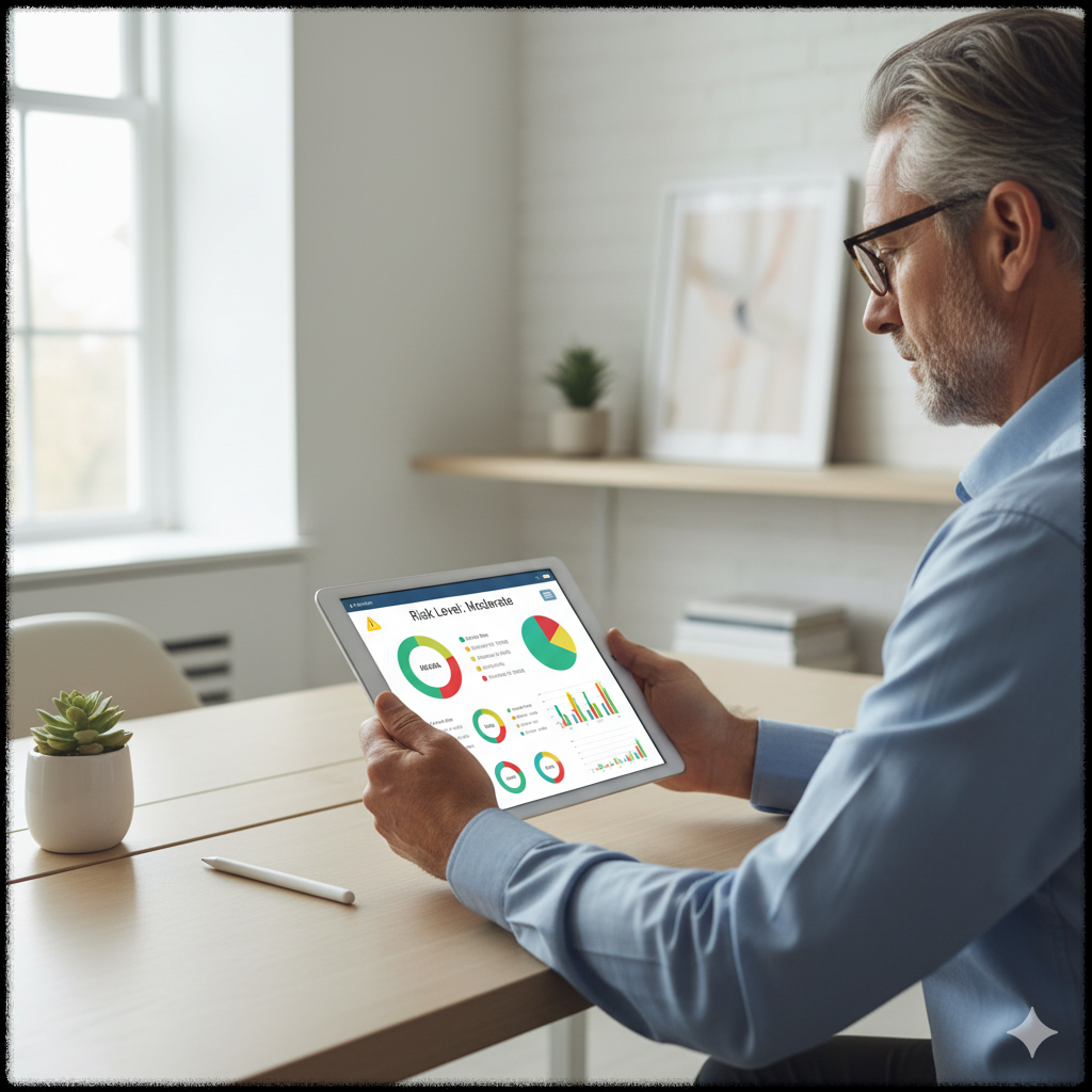 내 보험 리스트를 꼼꼼히 체크하는 모습