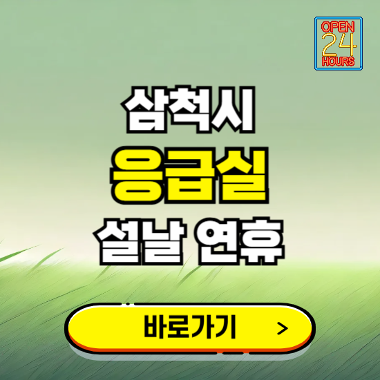 삼척시 설날 연휴 비상진료 응급실 병원 찾기 ❘ 내근처 24시 야간 심야 휴일 가능한 곳