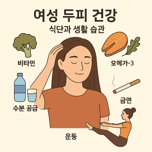 여성 두피 건강식단과 생활습관