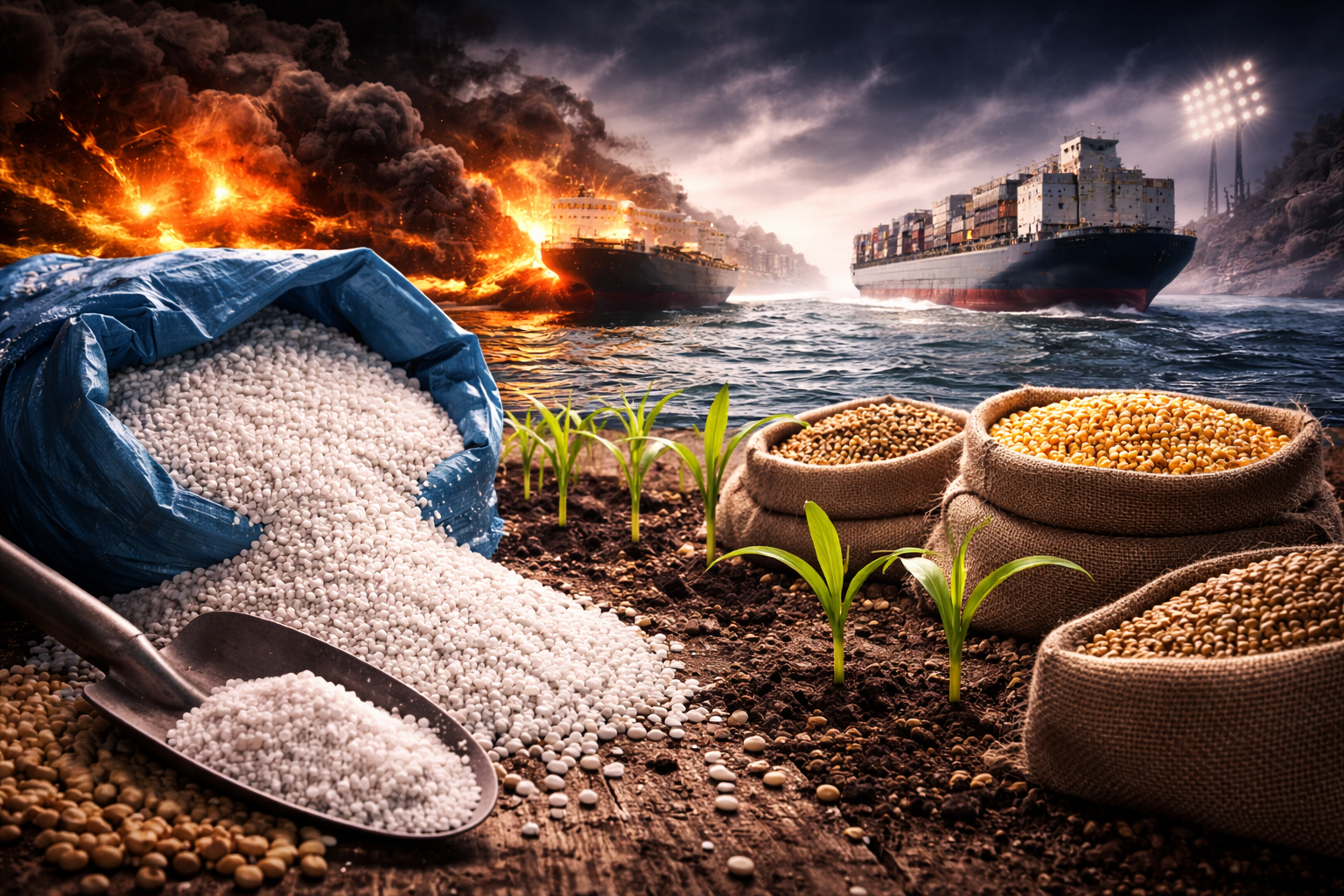 호르무즈 해협 봉쇄에 따른 비료문제와 식량문제 관련 이미지