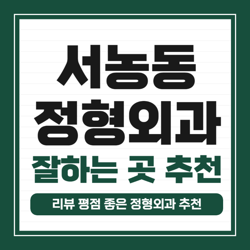 기흥구 서농동 정형외과 유명하고 잘하는 곳 추천 TOP 5