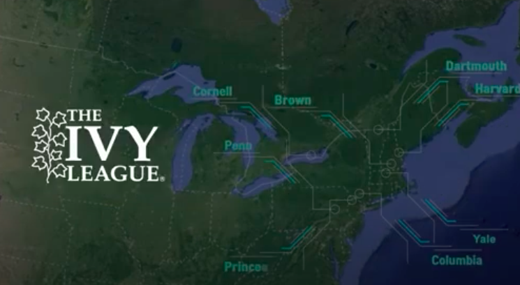 미국 아이비리그 사립대학 지도