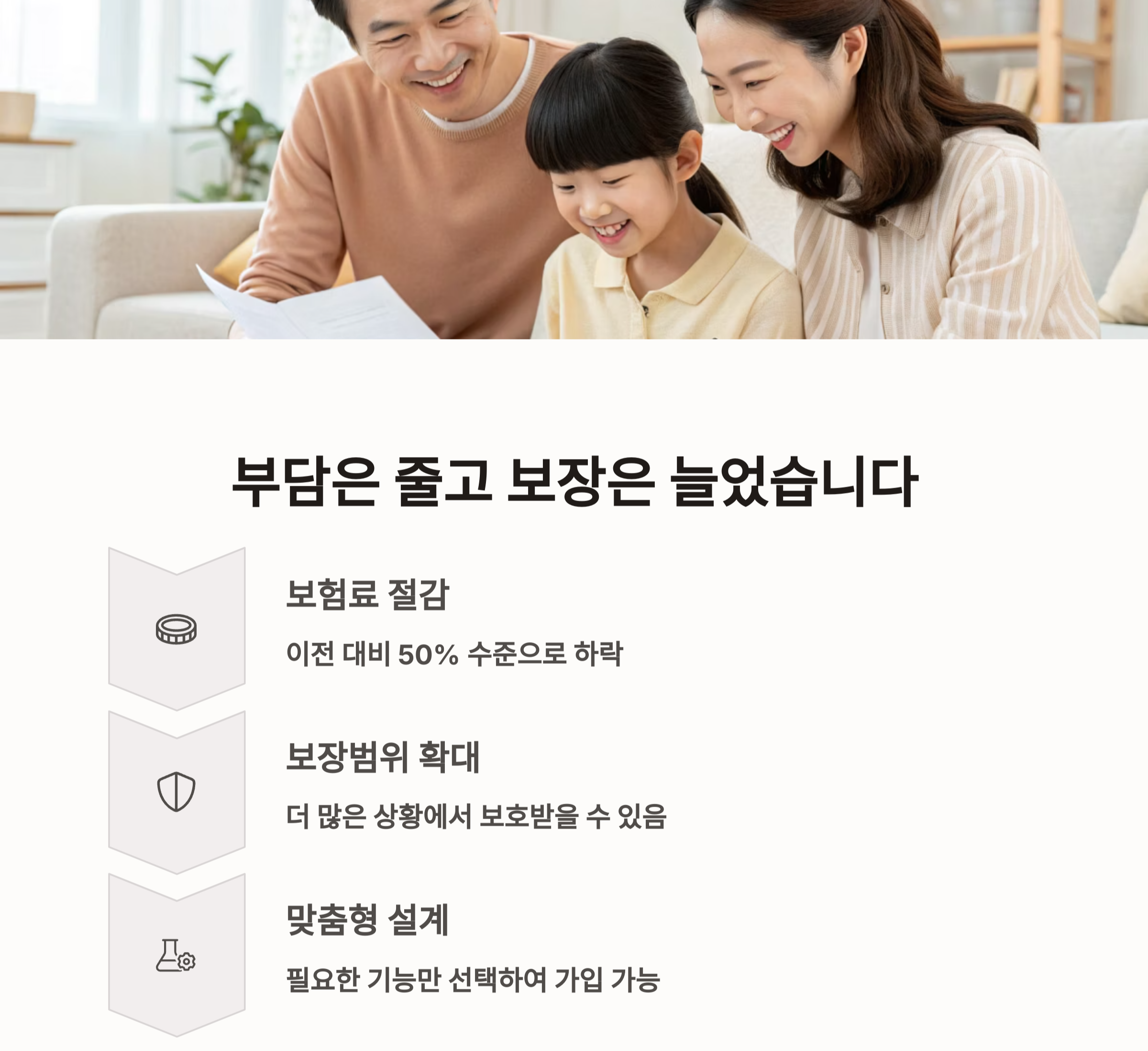 부담은 줄고 보장은 늘었습니다.