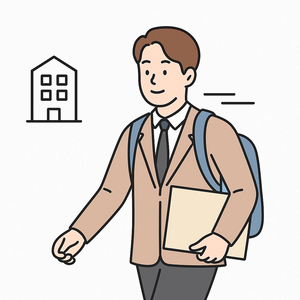 경북 근속장려수당 신청 대상인 청년이 직장에 출근하는 모습