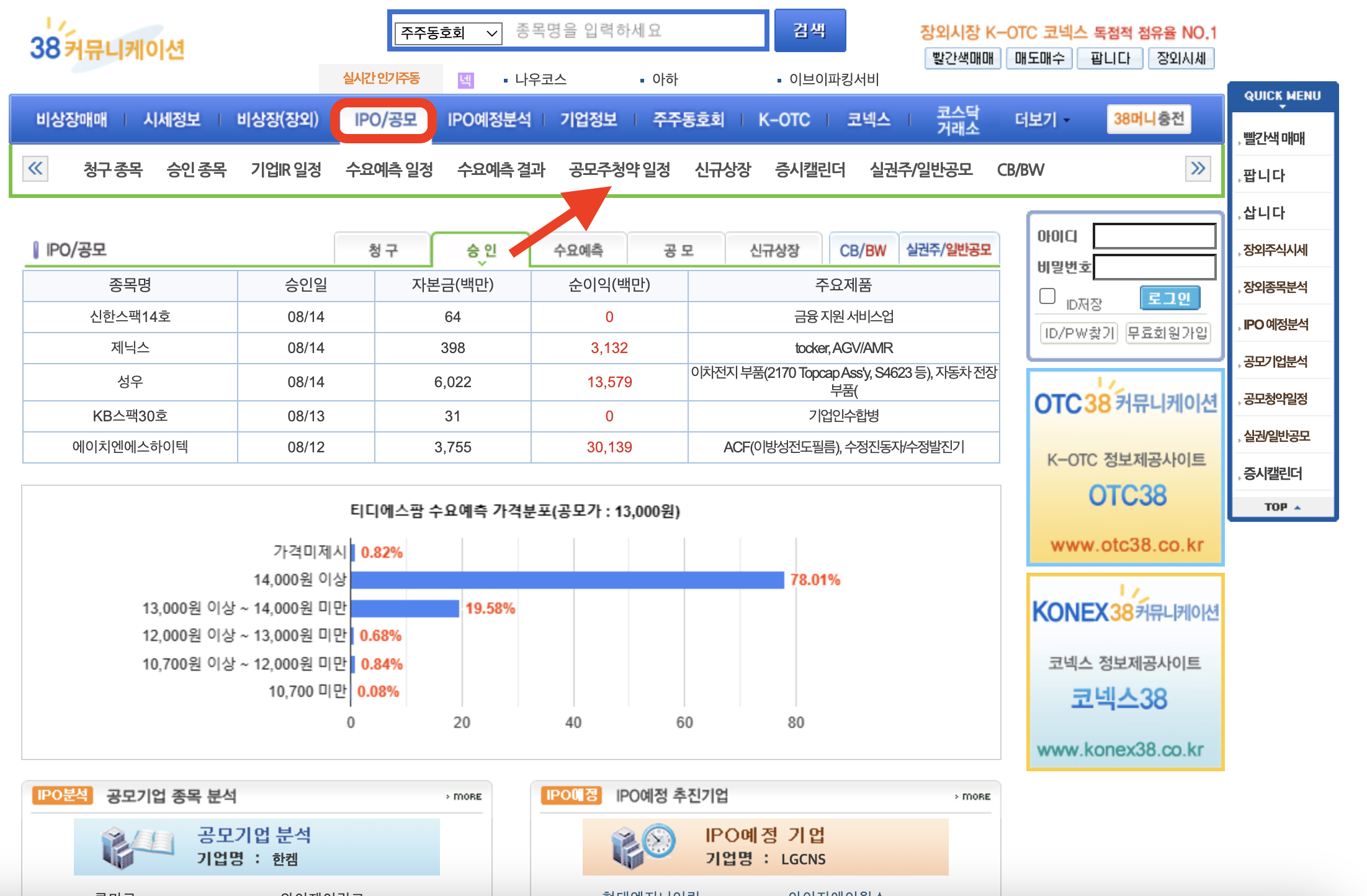 38커뮤니케이션 홈페이지