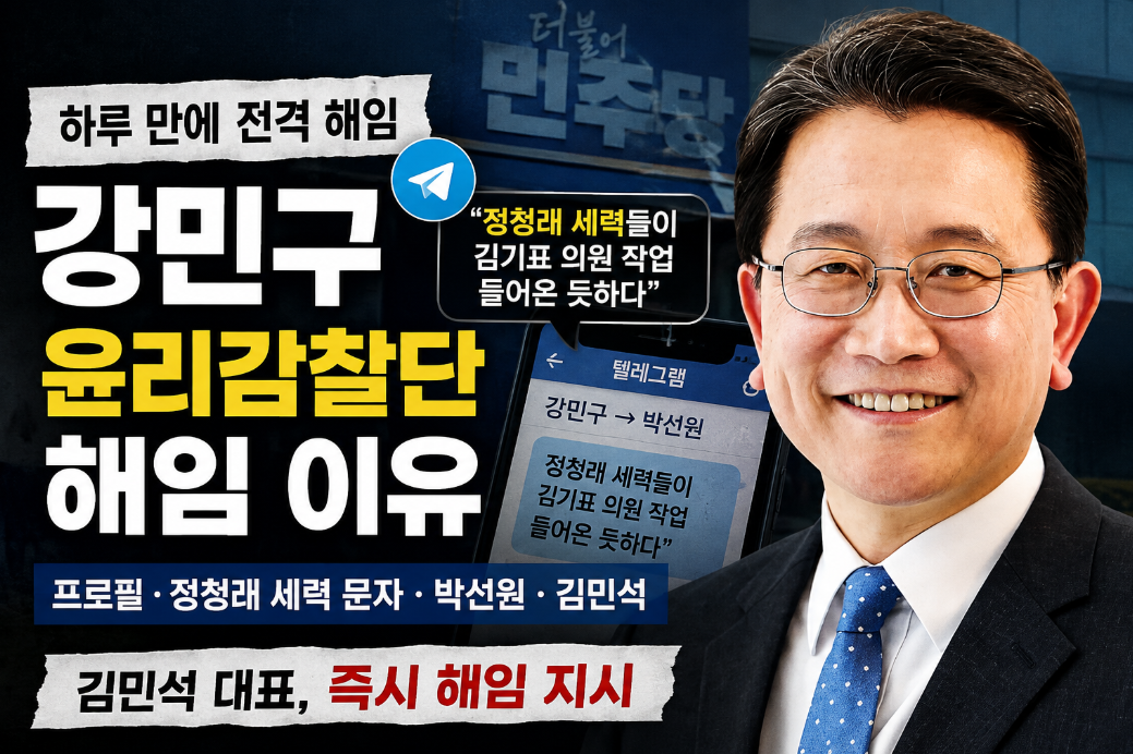 강민구 윤리감찰단 해임 이유|프로필·정청래 세력 문자·박선원·김민석